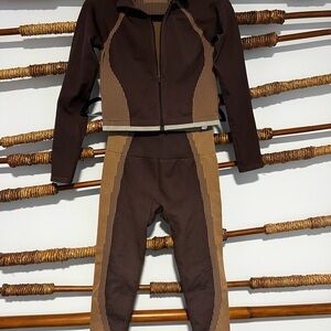 Fabletics Chocolate and Caramel Activewear Set